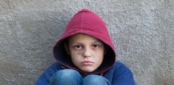 Young Person Boy Sad Red Hoodie