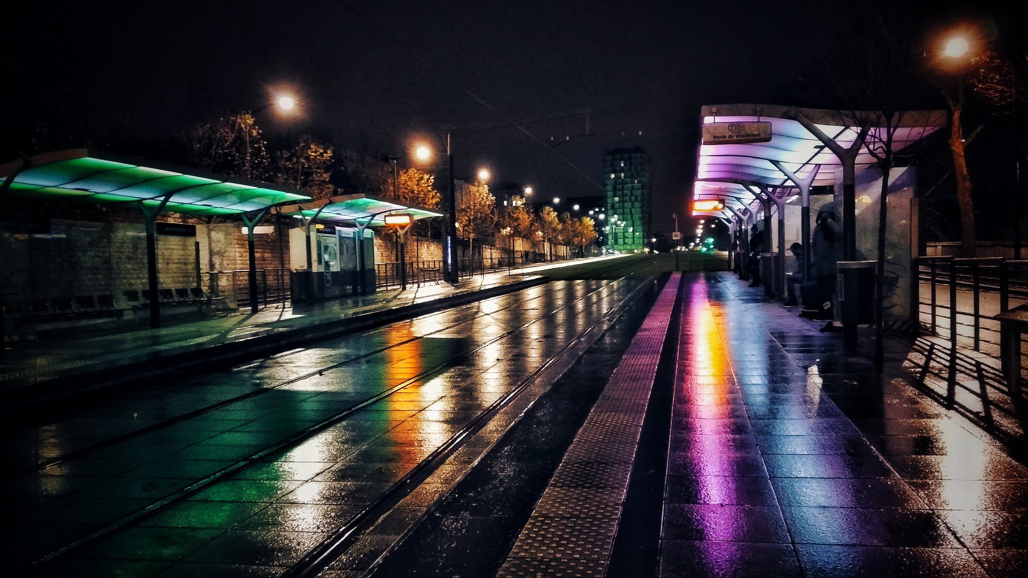 Late night tram shot