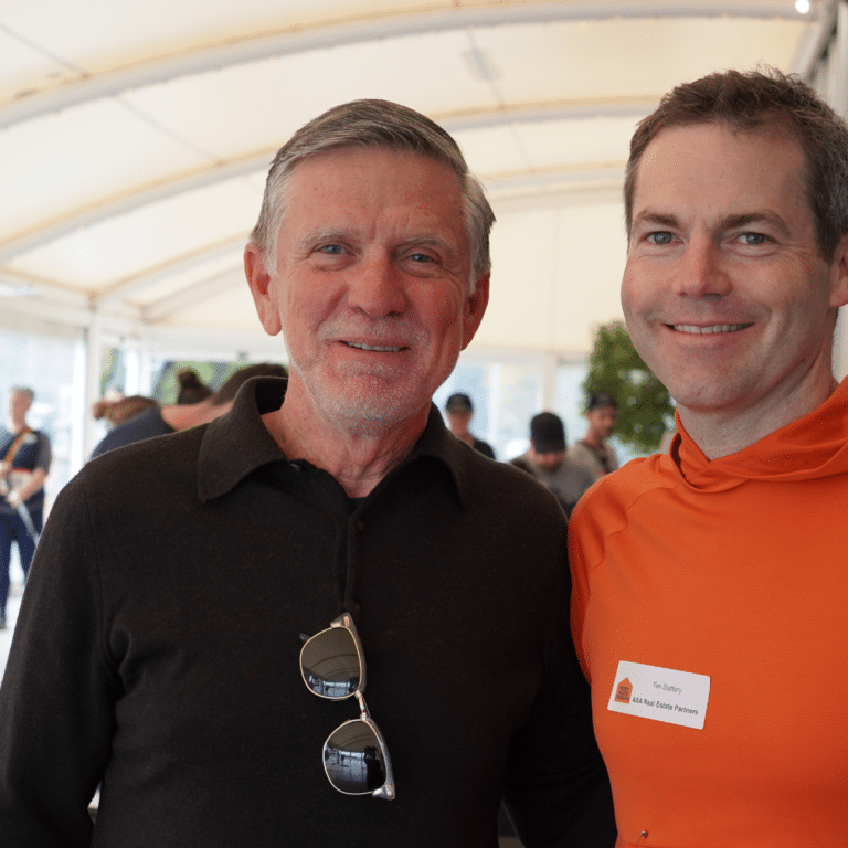 Bevan Towning and Tim Slattery preparing for Hike at Steps For Homeless Youth