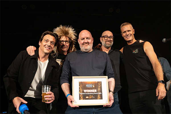 The Backchargers Top Fundraisers at Construction Rocks 2026 The Backchargers celebrating Top Fundraising Band win at Construction Rocks 2026