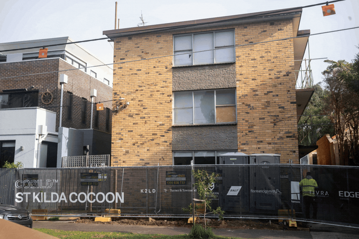 Haven House St Kilda: Construction Progress in Motion Construction progress at Haven House St Kilda (Cocoon 2)